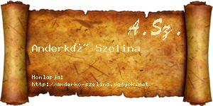 Anderkó Szelina névjegykártya
